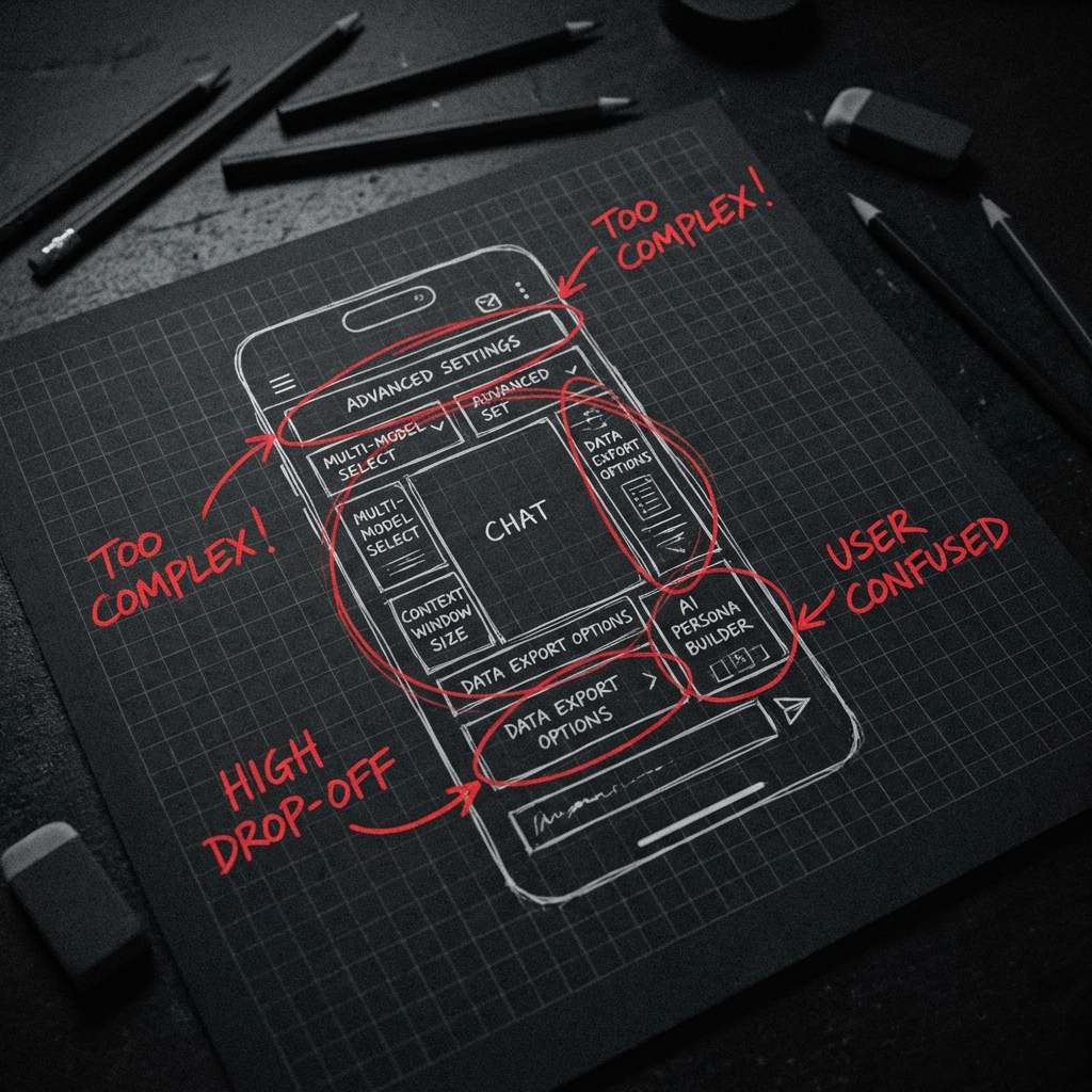 Failed Wireframe Concept - Initial Complexity